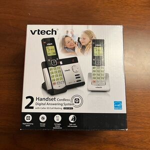 V-Tech Black and Silver Cordless Digital Answering System EUC